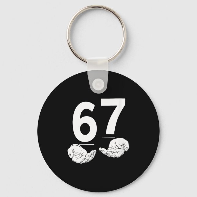 Womens Funny Six Seven 6 7 Meme Gen Alpha Slang 6  Keychain (Front)