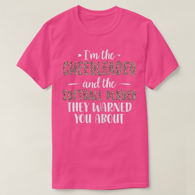 Womens Funny Softball Cheer Lover Leopard Pattern  T-Shirt (Design Front)
