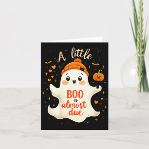 Womens Funny Soky Pregnancy A Little Boo Is Almost Card