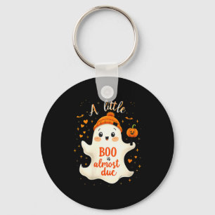 Womens Funny Soky Pregnancy A Little Boo Is Almost Keychain