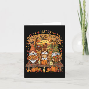 Womens Funny Thanksgiving Gnome Squad With Festive Card