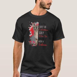 Womens Funny Tonkinese Cat Mom Valentines Day Cat T-Shirt