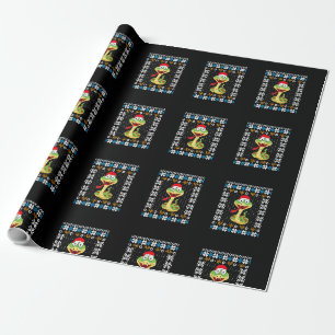 Womens Funny UGLY Hanukkah Christmas Pajama Snake Wrapping Paper