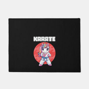 Womens Funny Unicorn Karate Girl Karate Martial Ar Doormat