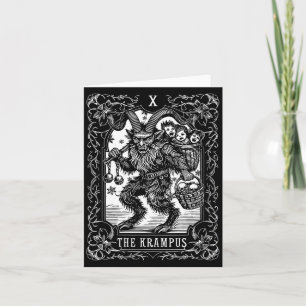 Womens Funny Vintage The Krampus Tarot Card Gothic