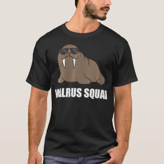 Womens Funny Walrus Team Walrus Walrus Squad VNeck T-Shirt