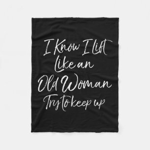 Womens Funny Workout Quote For Women Motivational  Fleece Blanket