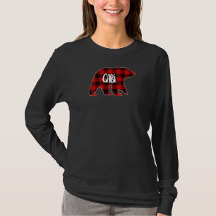 Womens Gabi Bear Custom Red Buffalo Plaid Christma T-Shirt