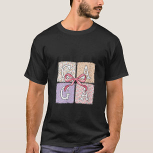 Womens Gaga Flowers Coquette Bow Cute Mom Grandma T-Shirt