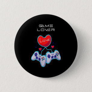 Womens Gamer Couple Love Gamepad Heart Humour Them 2 Inch Round Button