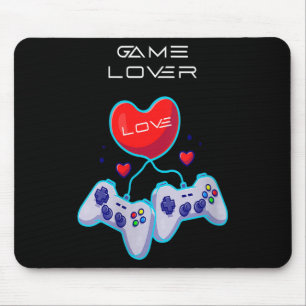 Womens Gamer Couple Love Gamepad Heart Humour Them Mouse Pad