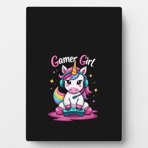 Womens Gamer Girl Gamer, Unicorn, Colourful Tank T Plaque