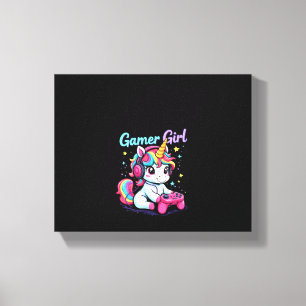 Womens Gamer Girl Gamer Unicorn Tank Top Canvas Print