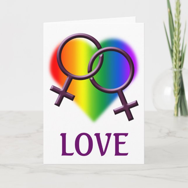 Women's Gay Pride Cards Personalized Love Cards (Front)