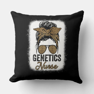 Womens Genetics Nurse Appreciation Day Leopard For Throw Pillow