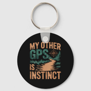 Womens Geocaching Hiking Funny V-neck Keychain