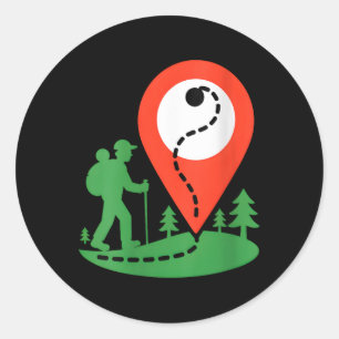 Womens Geocaching Hiking V-neck  Classic Round Sticker