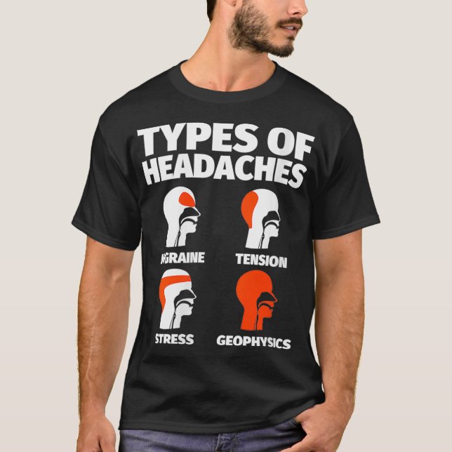 Womens Geophysics Funny Sayings Headache Meme T-Shirt (Front)