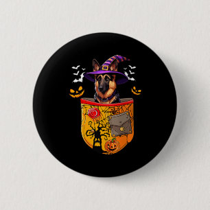 Womens German Shepherd As Witch In Pocket 2 Inch Round Button