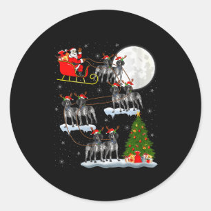 Womens German Shorthaired Inter Dog Christmas Sant Classic Round Sticker
