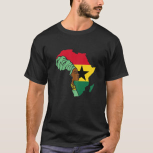 Womens Ghana Ghanaian Flag Africa Map Ethnic Herit T-Shirt