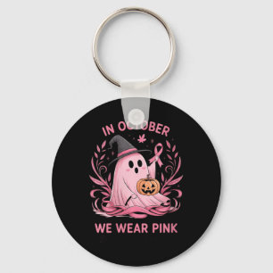 Womens Ghost Breast Cancer Awareness V-Neck Keychain