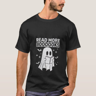 Womens Ghost Reading Books Teacher Student Hallowe T-Shirt