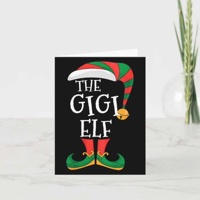 Womens Gigi Elf Xmas Matching Pajamas Group Christ Card (Front)