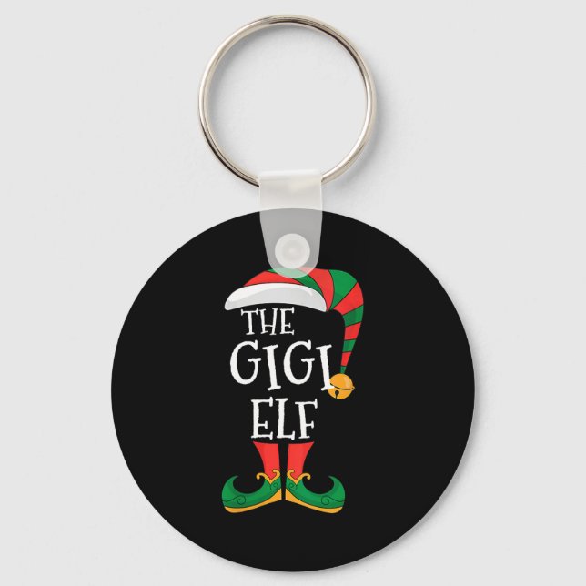 Womens Gigi Elf Xmas Matching Pajamas Group Christ Keychain (Front)