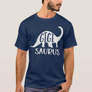 Womens Gigisaurus Tshirt Cute Dinosaur Grandma Wom