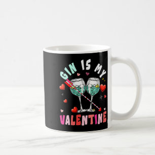Women's Gin Is My Valentine Hearts Matching Drinke Coffee Mug