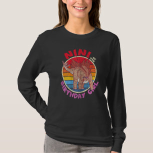 Womens Girl Birthday I Nini I Stegosaurus I Family T-Shirt