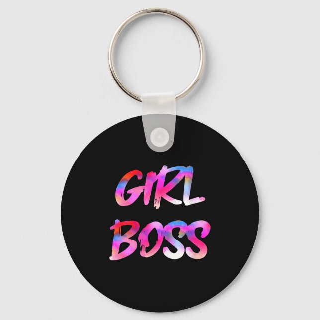 Womens Girl Boss V-neck  Keychain (Front)