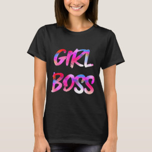 Womens Girl Boss V-neck  T-Shirt