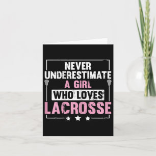 Womens Girl Who Loves To Play Lacrosse Stick Lax  Card