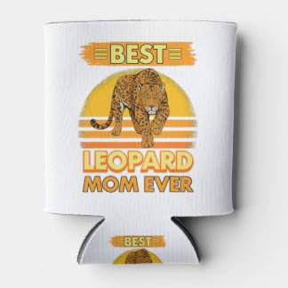 Womens Girls Best Leopard Mom Ever Mother Wildcat Can Cooler