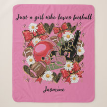women's/girls football Sherpa Blanket