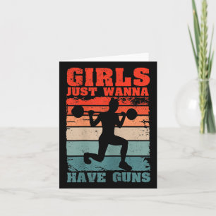 Womens Girls Just W Have Guns Funny Workout Girl G Card