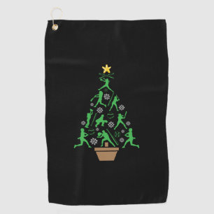 Women's Girls Softball Christmas Tree Golf Towel