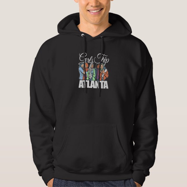 Womens Girls Trip Atlanta  Melanin Bestie & Best F Hoodie (Front)