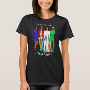 Womens Girls Trip Irish Vacation Black Woman Hen D T-Shirt