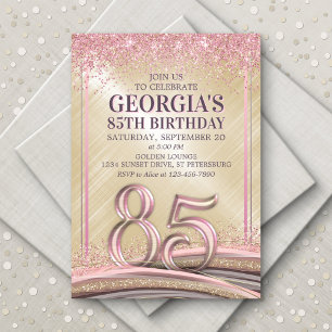 Womens Glam 85th Birthday Invitation