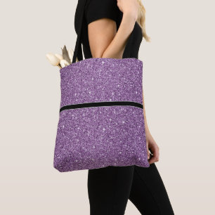 Women's Glitter Tote Bag With Black Stripe