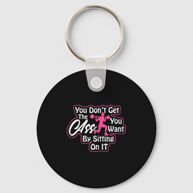 Womens Glutes Workout Day Insrational Motivational Keychain (Front)