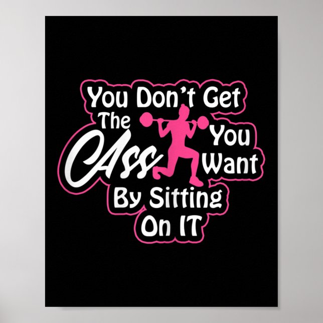 Womens Glutes Workout Day Insrational Motivational Poster (Front)