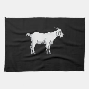 Womens Goat Wearing Medical Face Mask Funny Goat Kitchen Towel