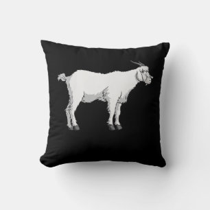 Womens Goat Wearing Medical Face Mask Funny Goat Throw Pillow