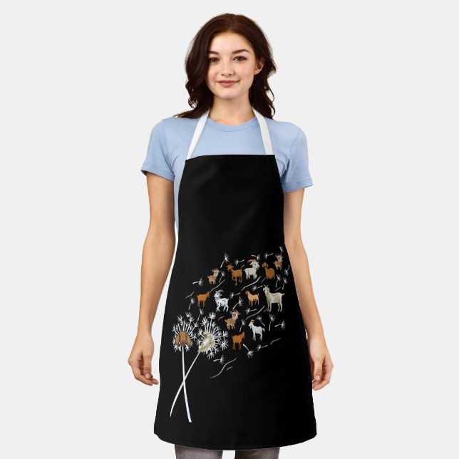 Womens Goats Funny Dandelion Wildflower Floral Goa Apron (Worn)