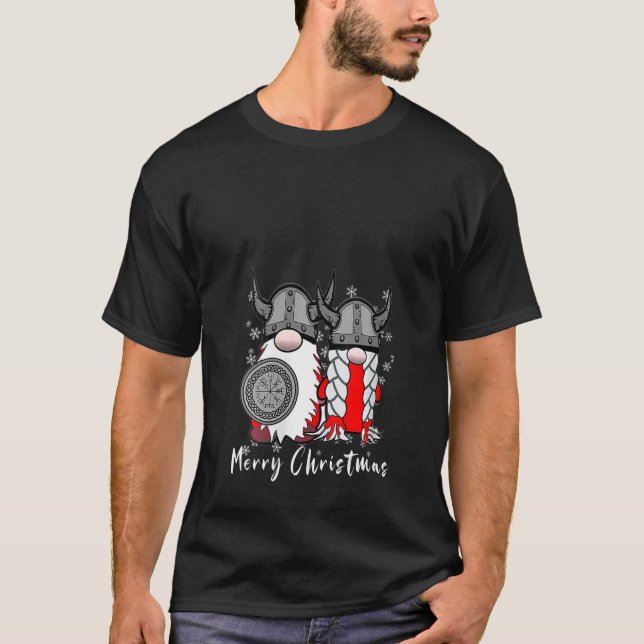 Womens God Jul Merry Christmas Nordic Gnome Viking T-Shirt (Front)