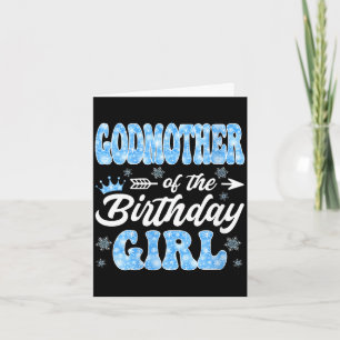 Women's godmother of the birthday girl snowflakes card